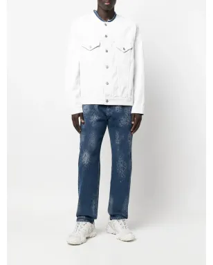 Maison Margiela ノーカラーデニムジャケット - White - サムネイル2