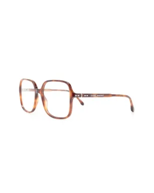 Isabel Marant Eyewear べっ甲風スクエアフレーム眼鏡 ブラウン - サムネイル2