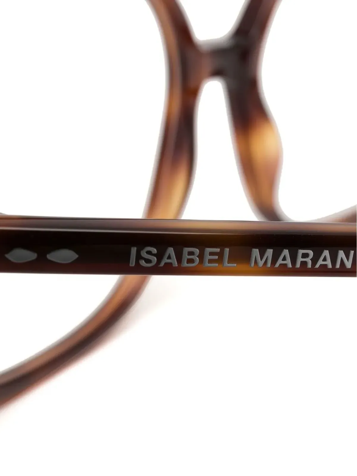 Isabel Marant Eyewear べっ甲風スクエアフレーム眼鏡 ブラウン - 画像3