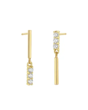Zoë Chicco 14K イエローゴールド バー型ダイヤモンド ドロップピアス - サムネイル1