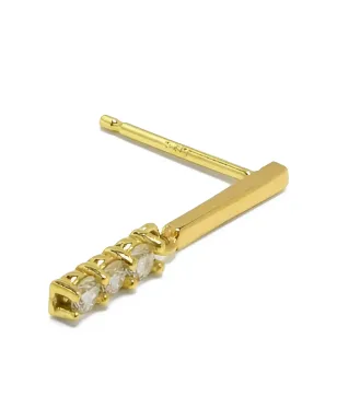 Zoë Chicco 14K イエローゴールド バー型ダイヤモンド ドロップピアス - サムネイル3