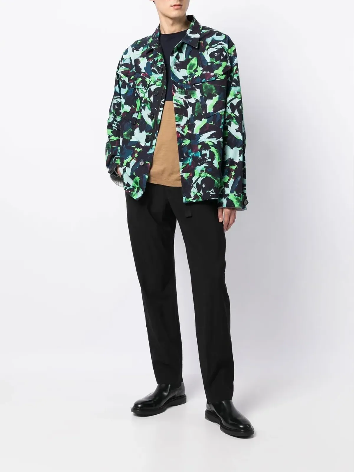 Paul Smith ベルト付きテーパードパンツ - ブラック - 画像2