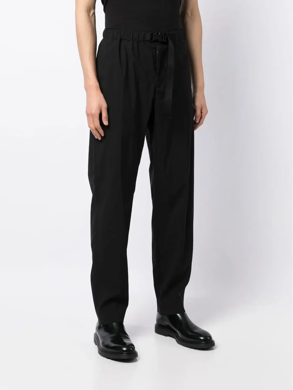Paul Smith ベルト付きテーパードパンツ - ブラック - 画像4