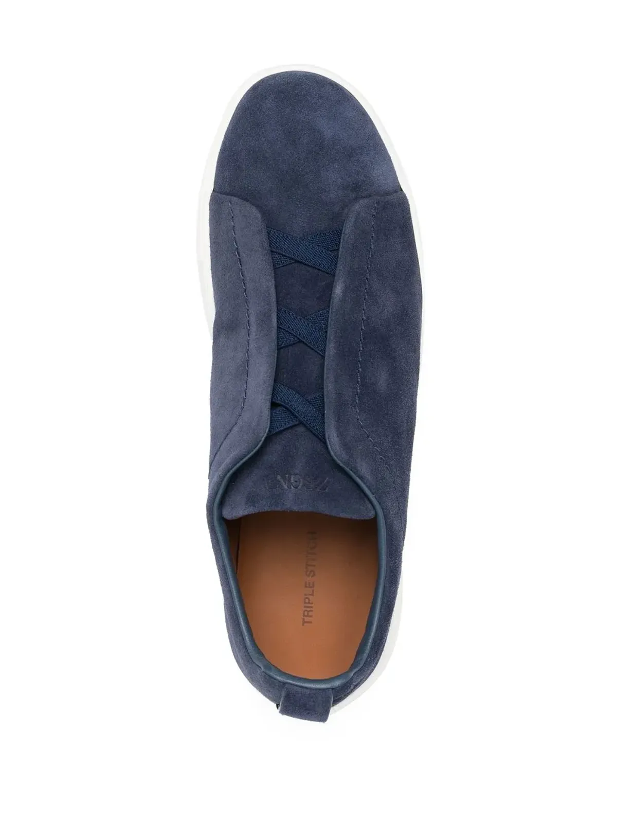 Zegna トリプルステッチ スエード スリップオン - 画像4