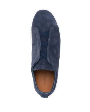 Zegna トリプルステッチ スエード スリップオン - サムネイル4