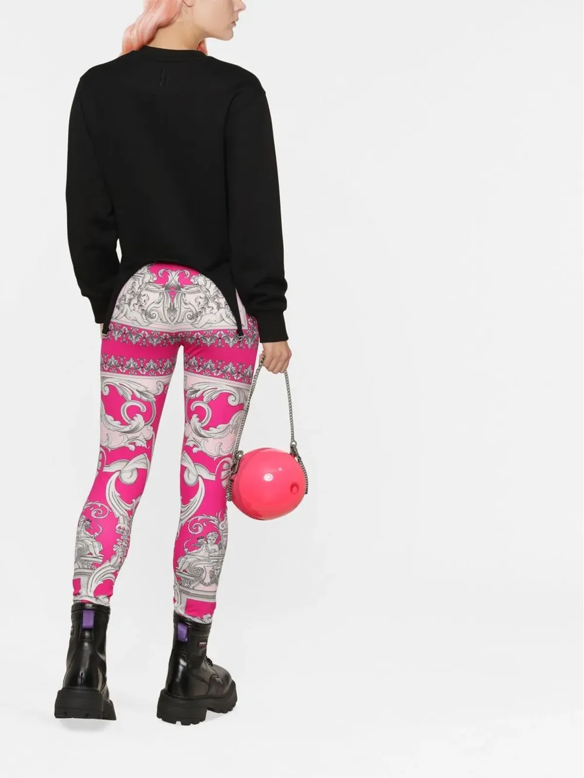 Versace シルバー バロックプリント レギンス - 画像3