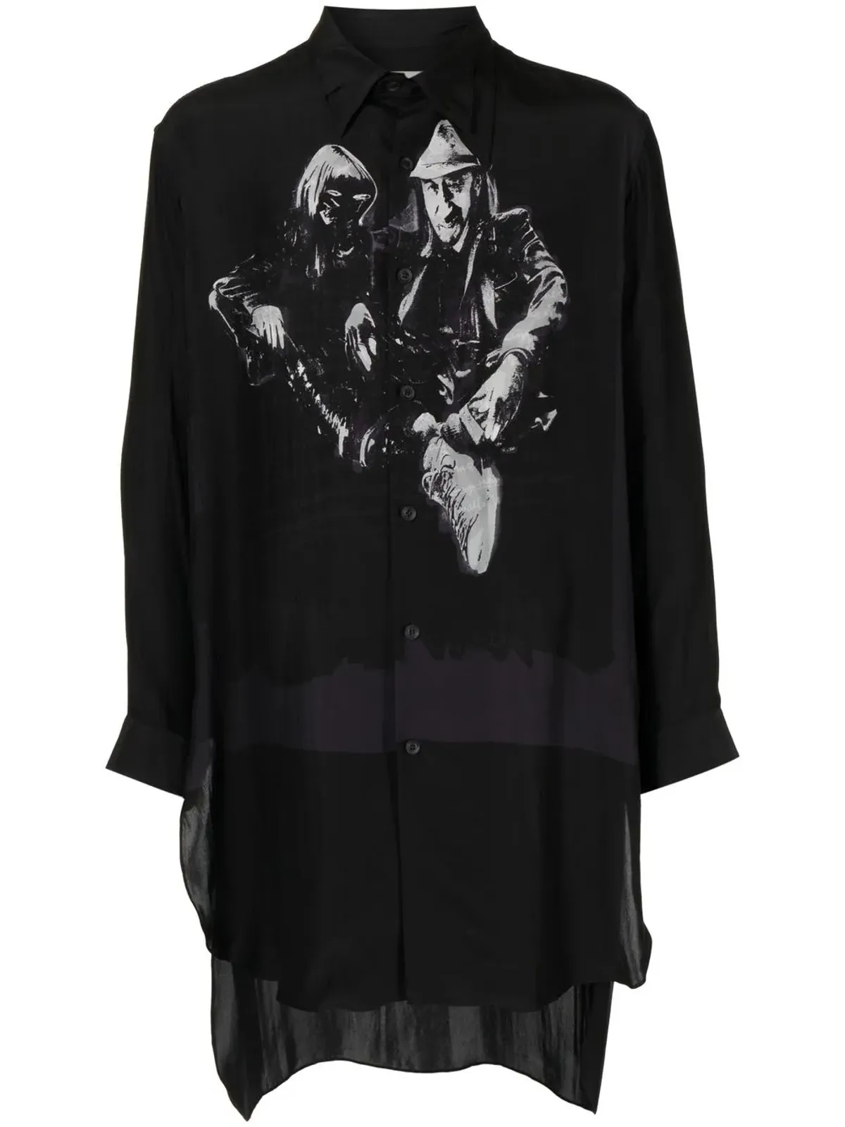 Yohji Yamamoto グラフィックプリント コットン シャツ - 画像1