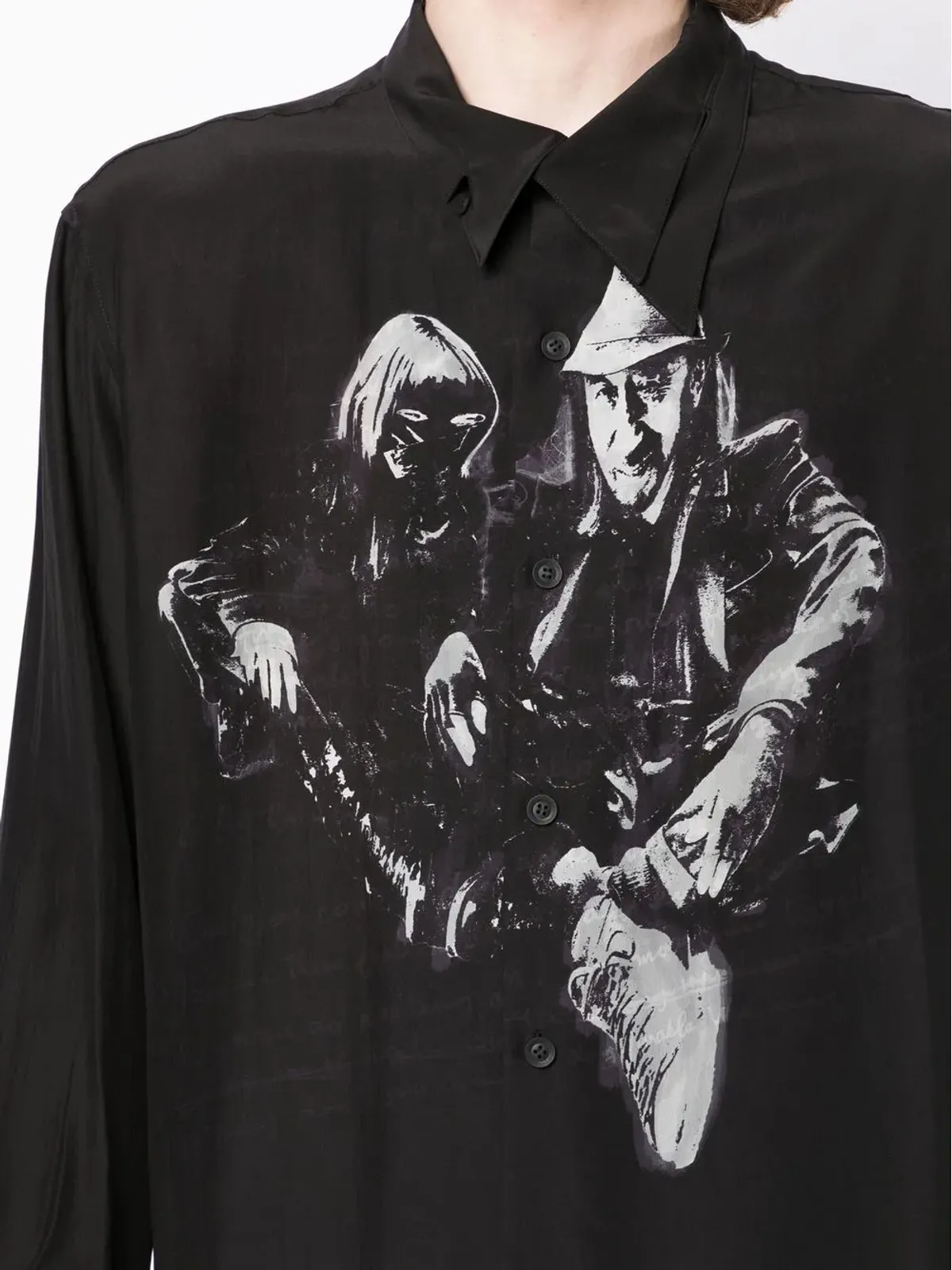Yohji Yamamoto グラフィックプリント コットン シャツ - 画像5