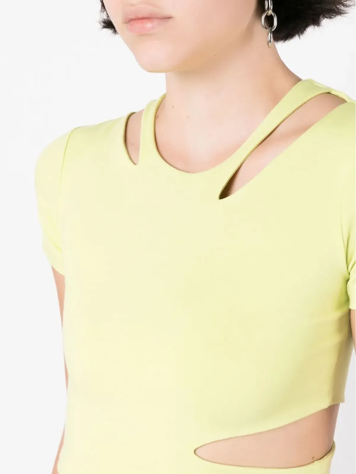 Gloria Coelho カットアウトディテール クロップドTシャツ - 画像5