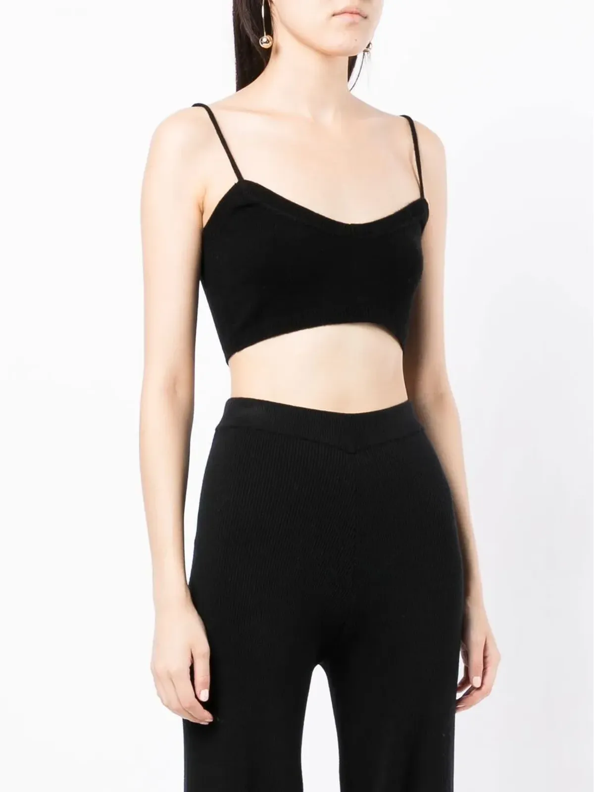 Cashmere In Love Evie cashmere bralette - Black - 画像3