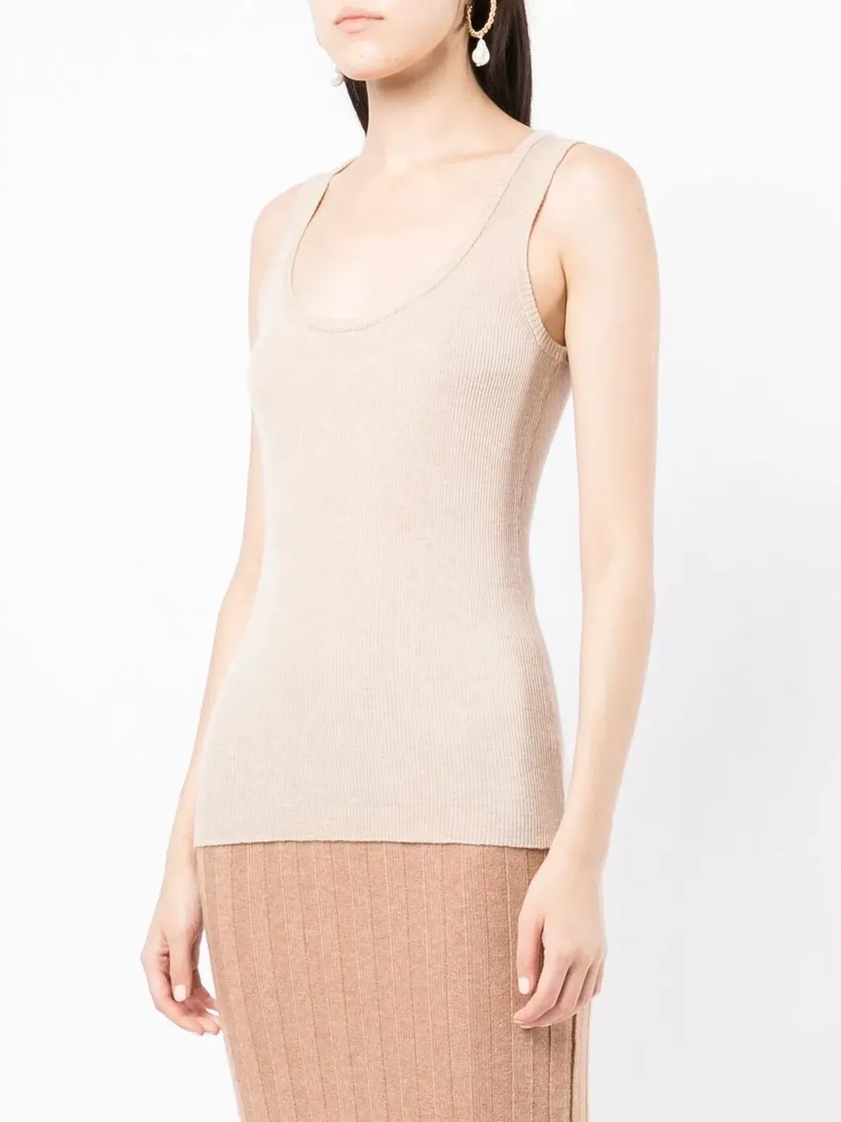 Cashmere In Love Paulaカシミヤタンクトップ - Brown - 画像3