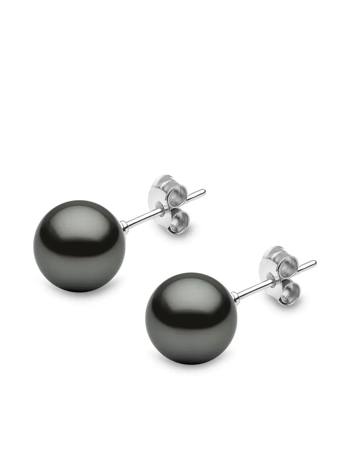Yoko London 18Kホワイトゴールド クラシック 9mm タヒチアンパール スタッドピアス - シルバー - 画像3