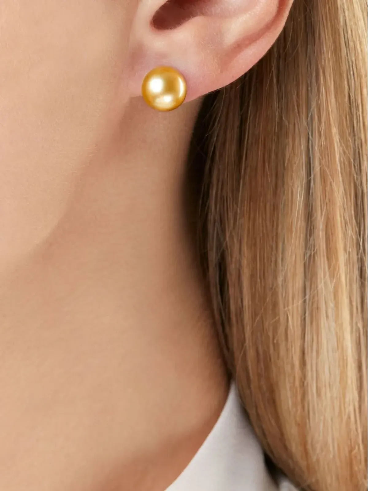 Yoko London 18K イエローゴールド 南洋真珠スタッドピアス - 画像2