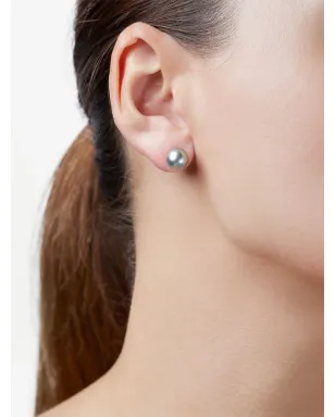 Yoko London 18Kホワイトゴールド タヒチアンパール スタッドピアス - サムネイル2
