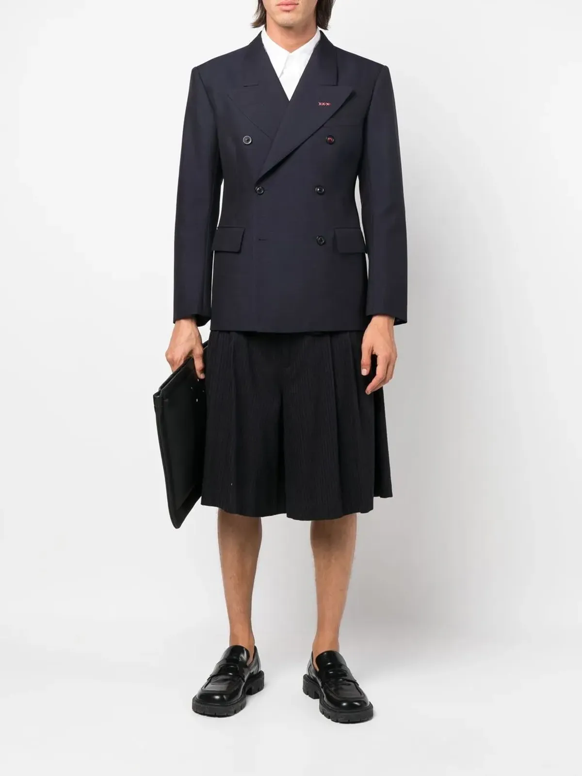 Maison Margiela ダブルブレストブレザー ブルー - 画像2