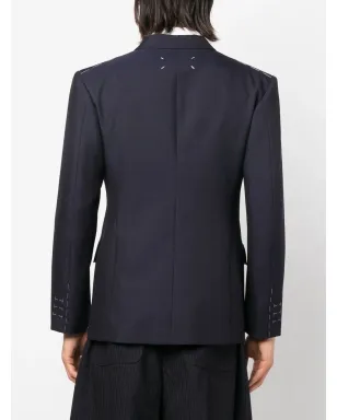 Maison Margiela ダブルブレストブレザー ブルー - サムネイル4