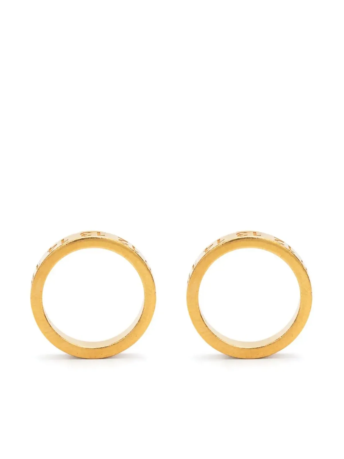 Maison Margiela Numerical engraved hoop earrings - Gold - 画像1