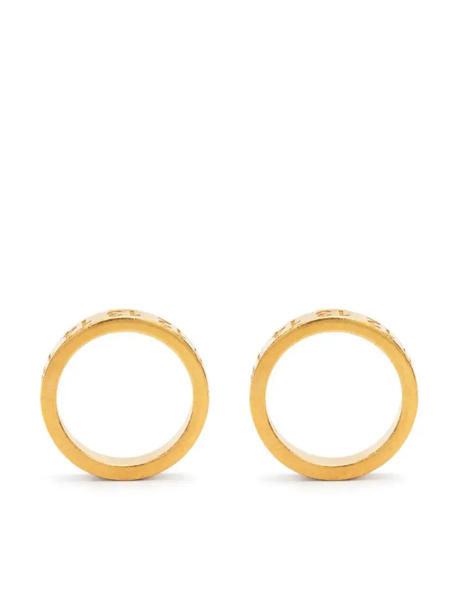 Maison Margiela Maison Margiela Numerical engraved hoop earrings - Goldの商品画像