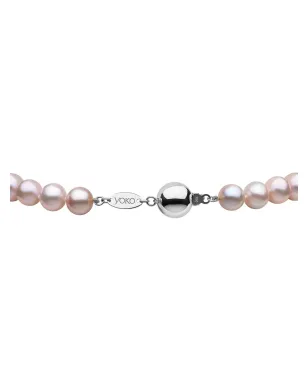 Yoko London 18ktホワイトゴールド クラシック 7mm ピンク淡水パール ブレスレット - サムネイル3