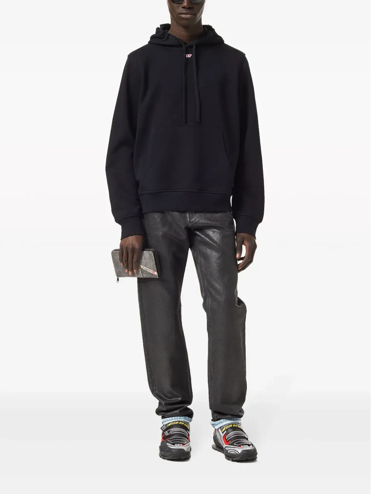 Diesel S-Ginn-Hood-D ロゴアップリケ付きフードパーカー - 画像2