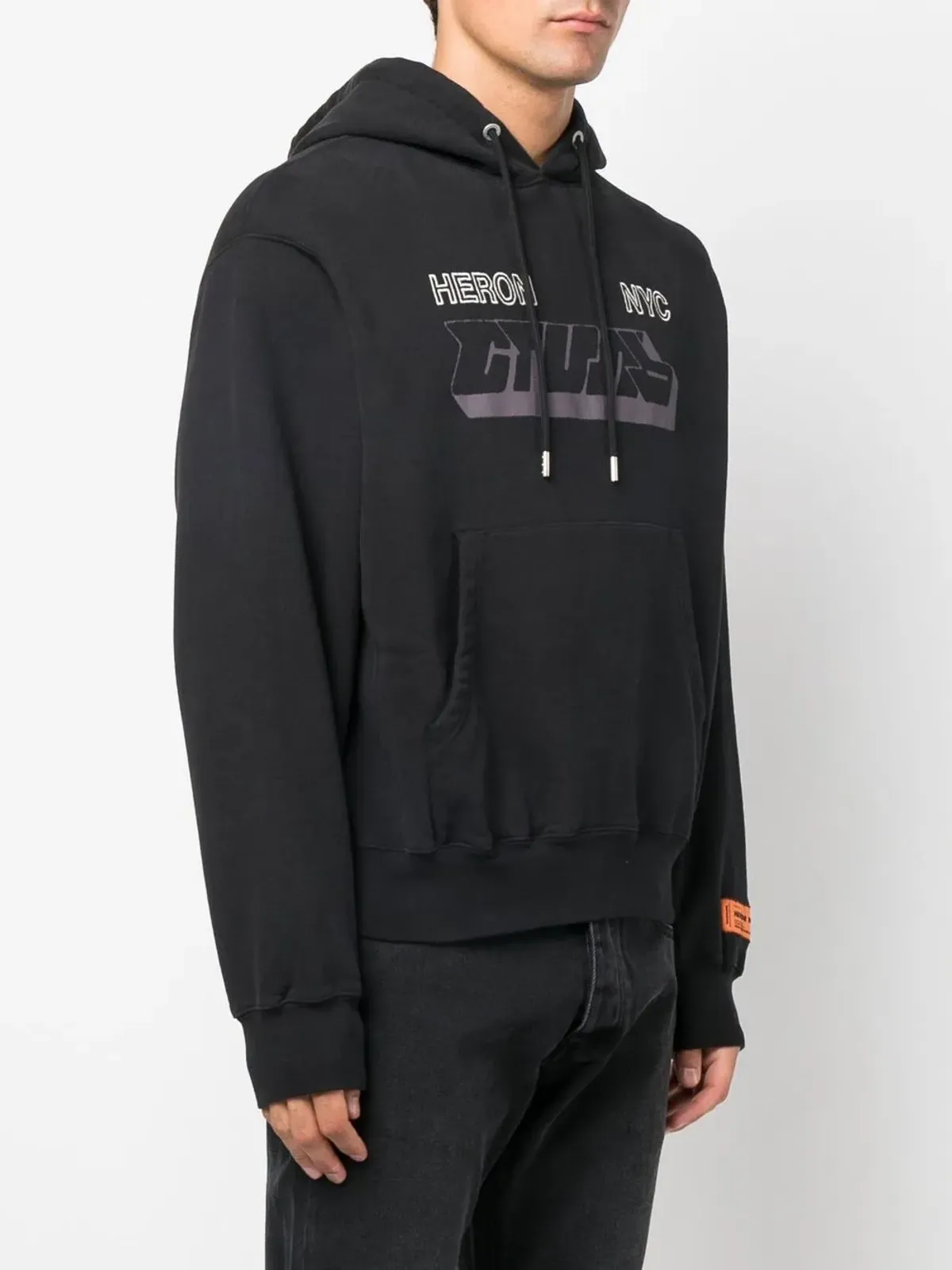 Heron Preston graphic-print jersey hoodie - Black - 画像2