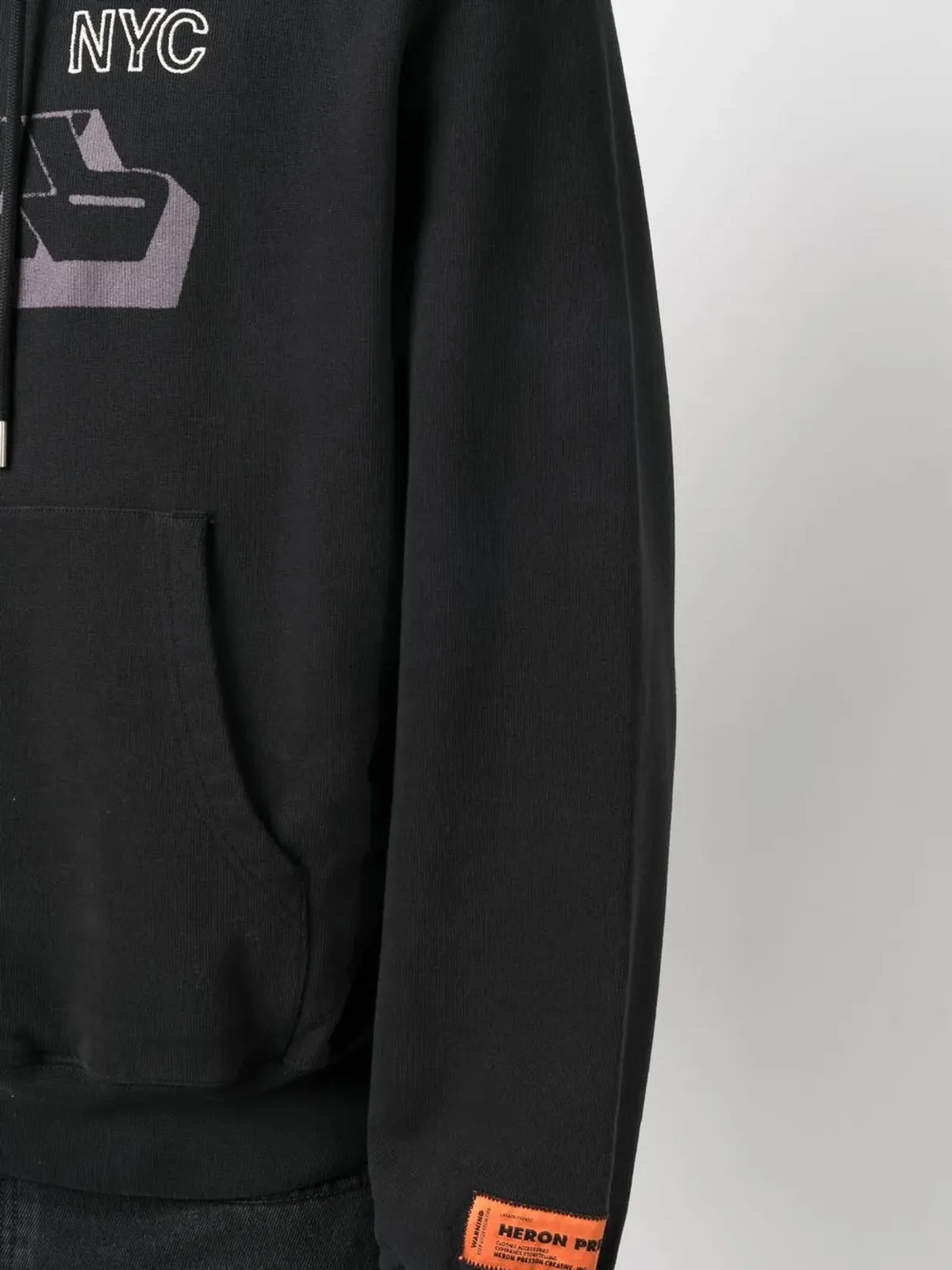 Heron Preston graphic-print jersey hoodie - Black - 画像4