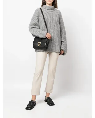 Coccinelle アレットリス シボ入りレザー サッチェル - Black - サムネイル2