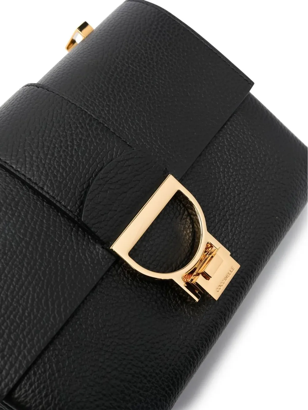 Coccinelle アレットリス シボ入りレザー サッチェル - Black - 画像4