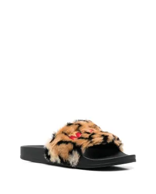 Marni embroidered-logo detail pool slides - Neutrals - サムネイル2