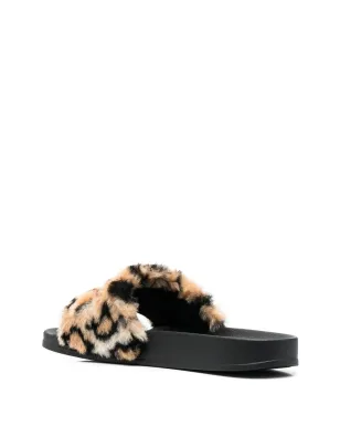 Marni embroidered-logo detail pool slides - Neutrals - サムネイル3