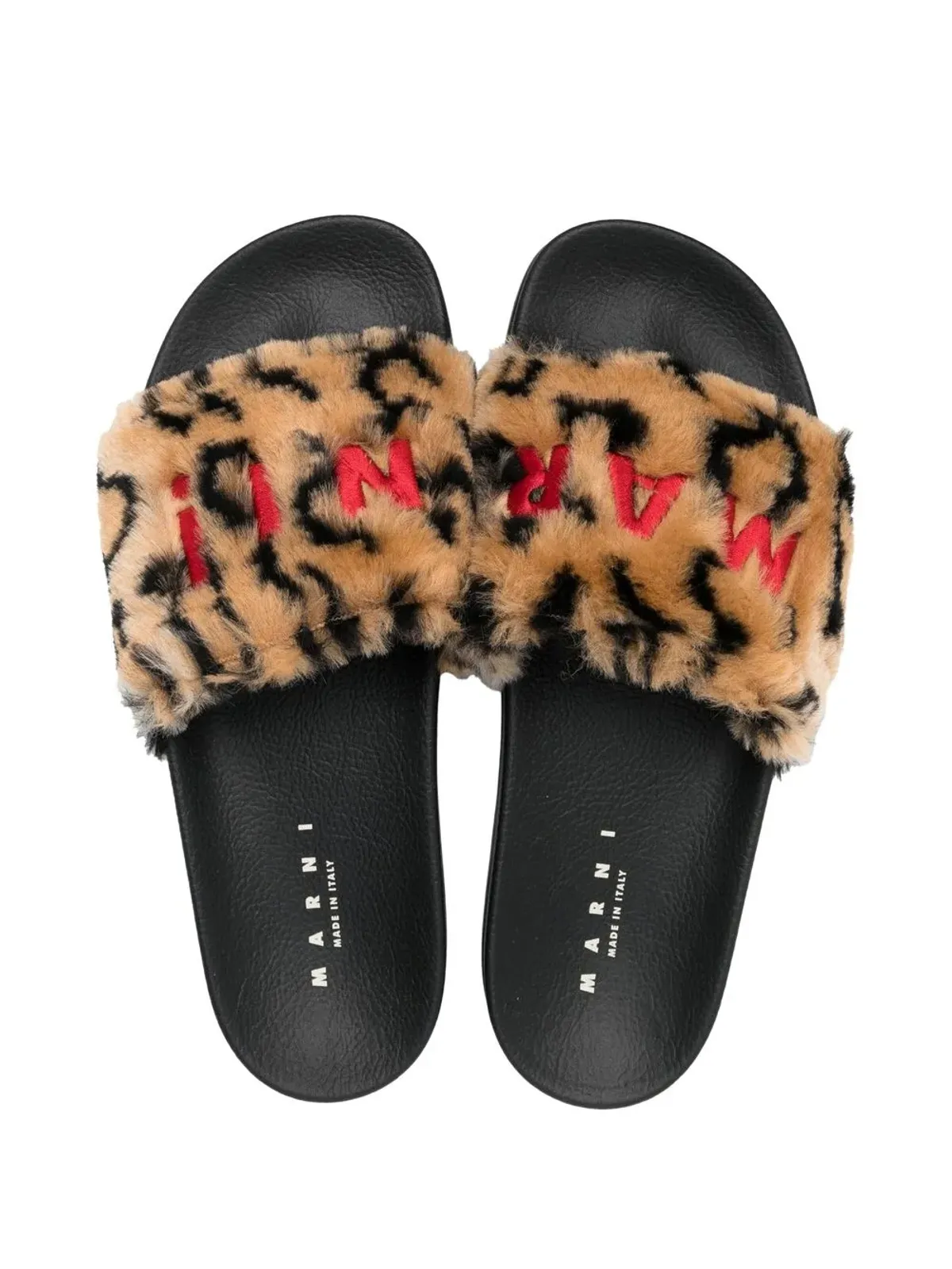 Marni embroidered-logo detail pool slides - Neutrals - 画像4