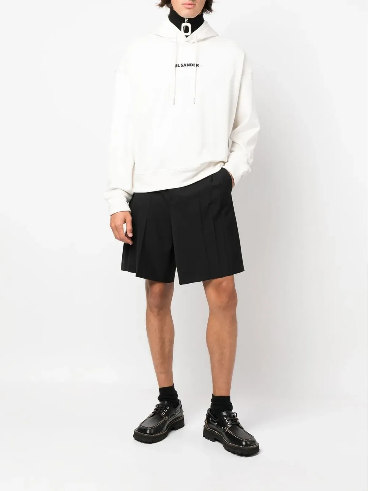 Jil Sander ロゴプリントディテール フーディー - 画像2