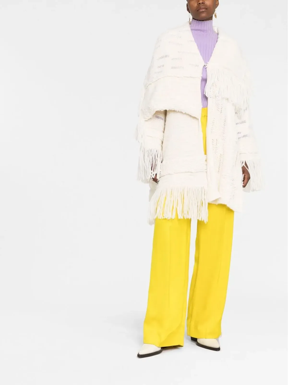 Stella McCartney アシンメトリック フリンジカーディガン - 画像2