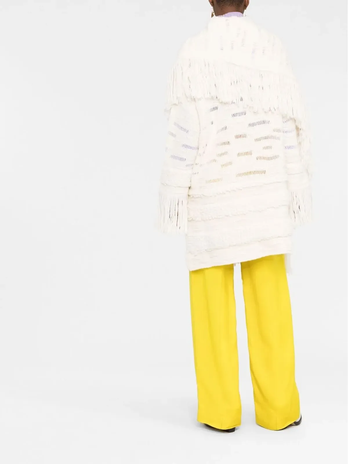 Stella McCartney アシンメトリック フリンジカーディガン - 画像4