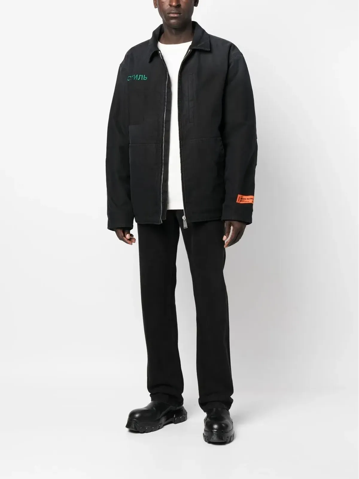Heron Preston ロゴ刺繍デニムジャケット - 画像2