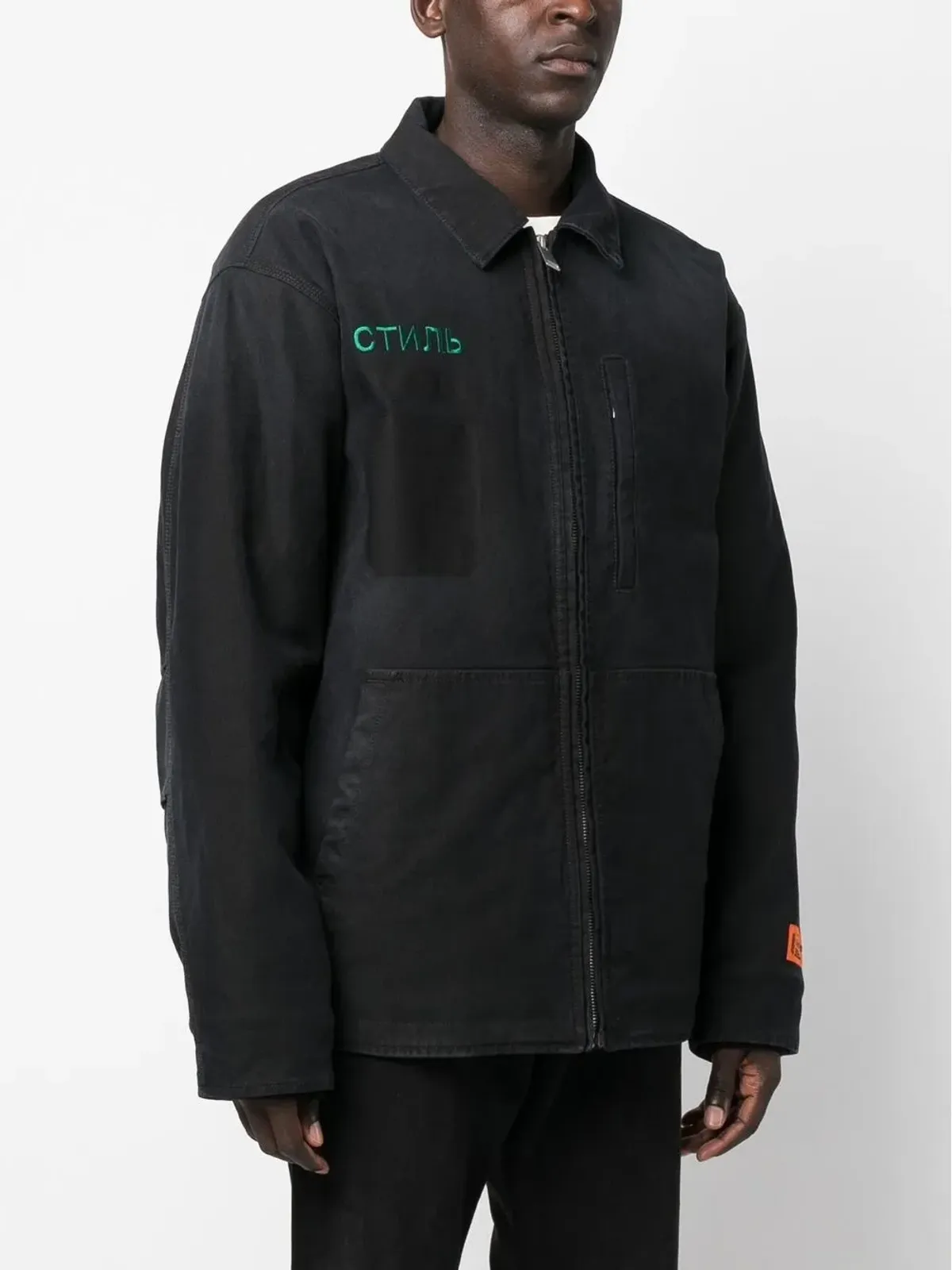 Heron Preston ロゴ刺繍デニムジャケット - 画像3