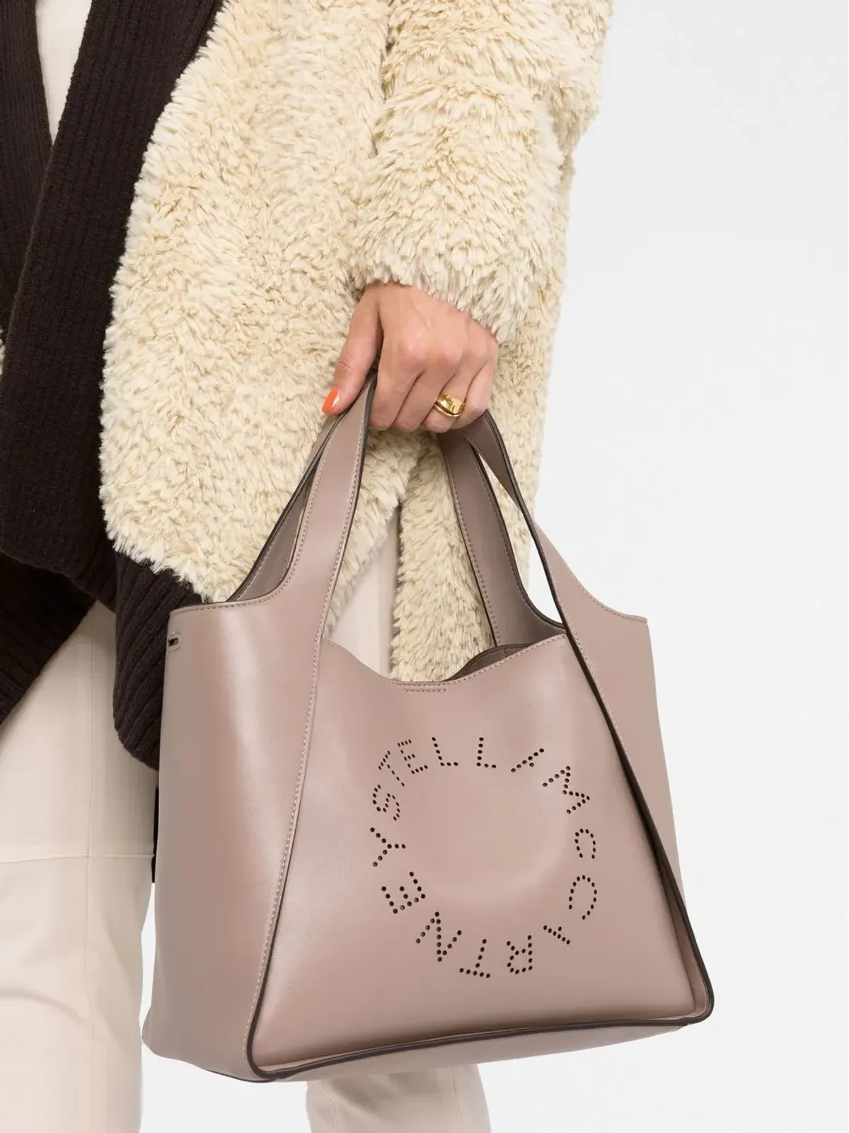 Stella McCartney ロゴパンチング トートバッグ - ニュートラルカラー - 画像3
