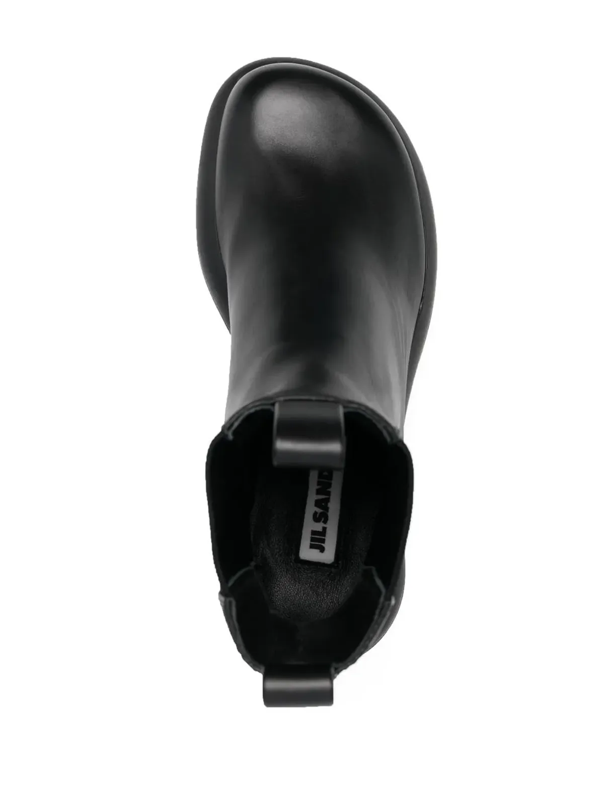 Jil Sander エラスティックパネル付きレザーブーツ（ブラック） - 画像4