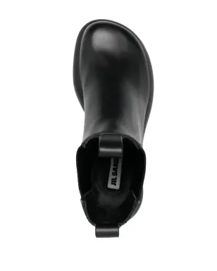 Jil Sander エラスティックパネル付きレザーブーツ（ブラック） - サムネイル4