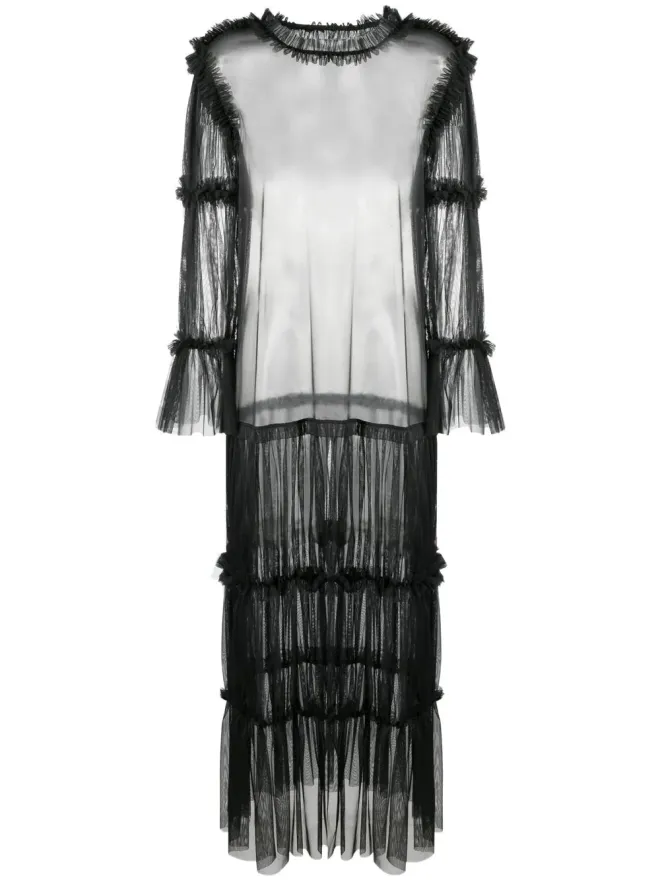 MM6 Maison Margiela MM6 Maison Margiela シアー ロング丈 ラッフル-トリム ブラウスの商品画像