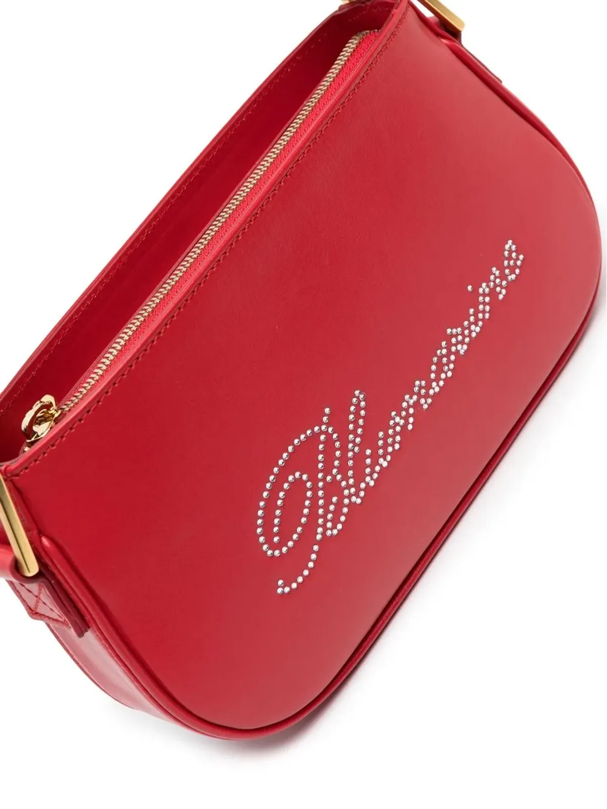 Blumarine ラインストーンロゴ レザー ショルダーバッグ - 画像4