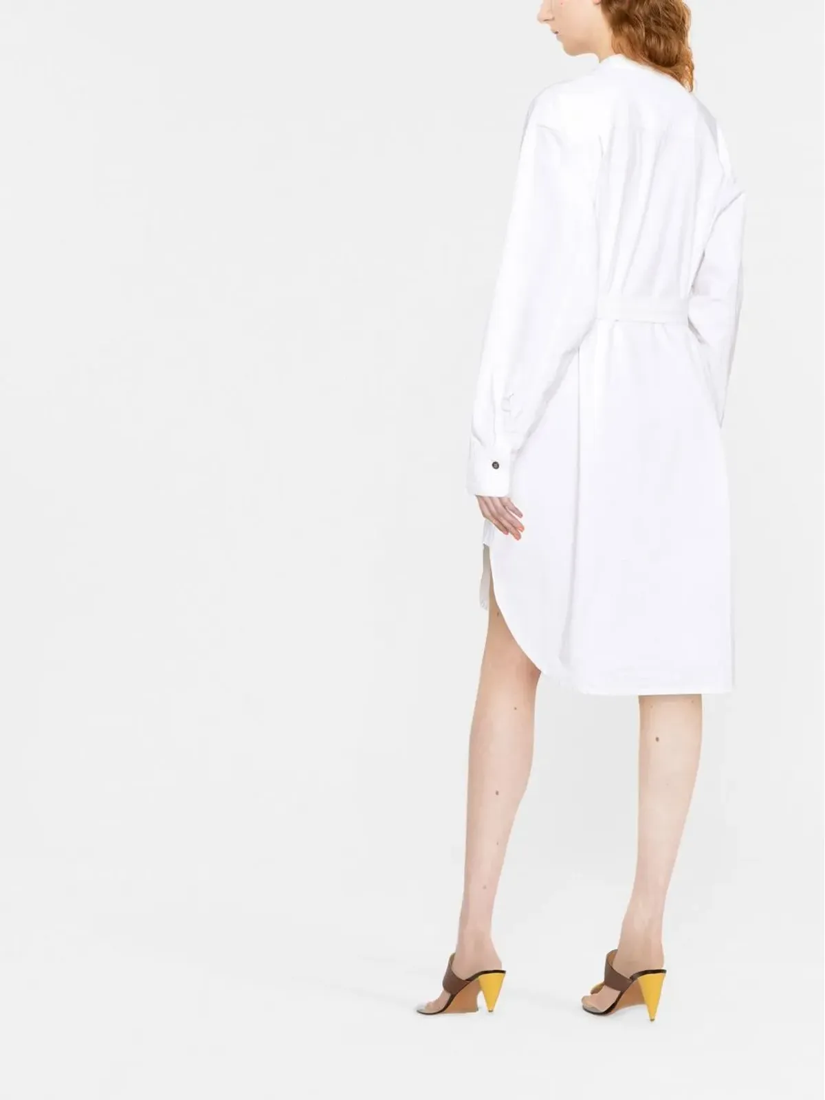 Victoria Beckham タイウエスト コットン ドレス - Neutrals - 画像4