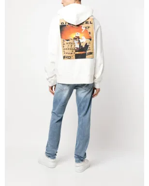 Diesel リップドロゴプリントフーディー - サムネイル2