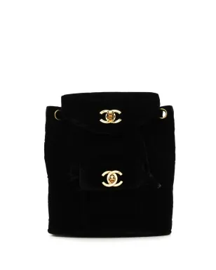 CHANEL ビンテージ 1995年 ダマ ダイヤモンドキルト バックパック ブラック - サムネイル1