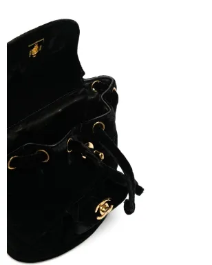 CHANEL ビンテージ 1995年 ダマ ダイヤモンドキルト バックパック ブラック - サムネイル5