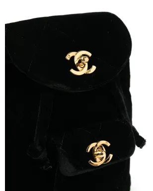 CHANEL ビンテージ 1995年 ダマ ダイヤモンドキルト バックパック ブラック - サムネイル4