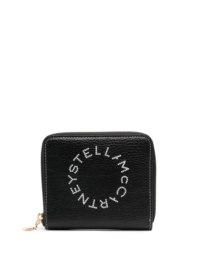 Stella McCartney Stella McCartney ロゴプリントディテールジップウォレット - Blackの商品画像