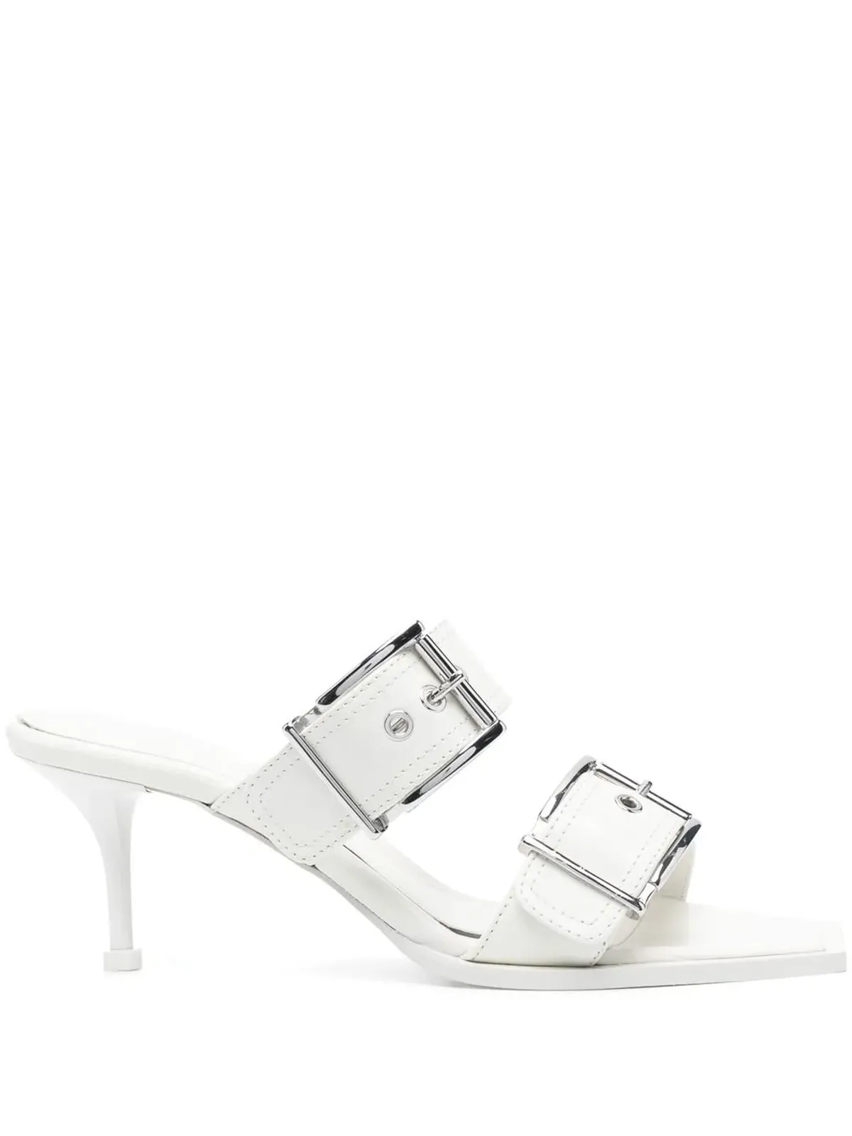 Alexander McQueen バックル付きレザーサンダル - 画像1