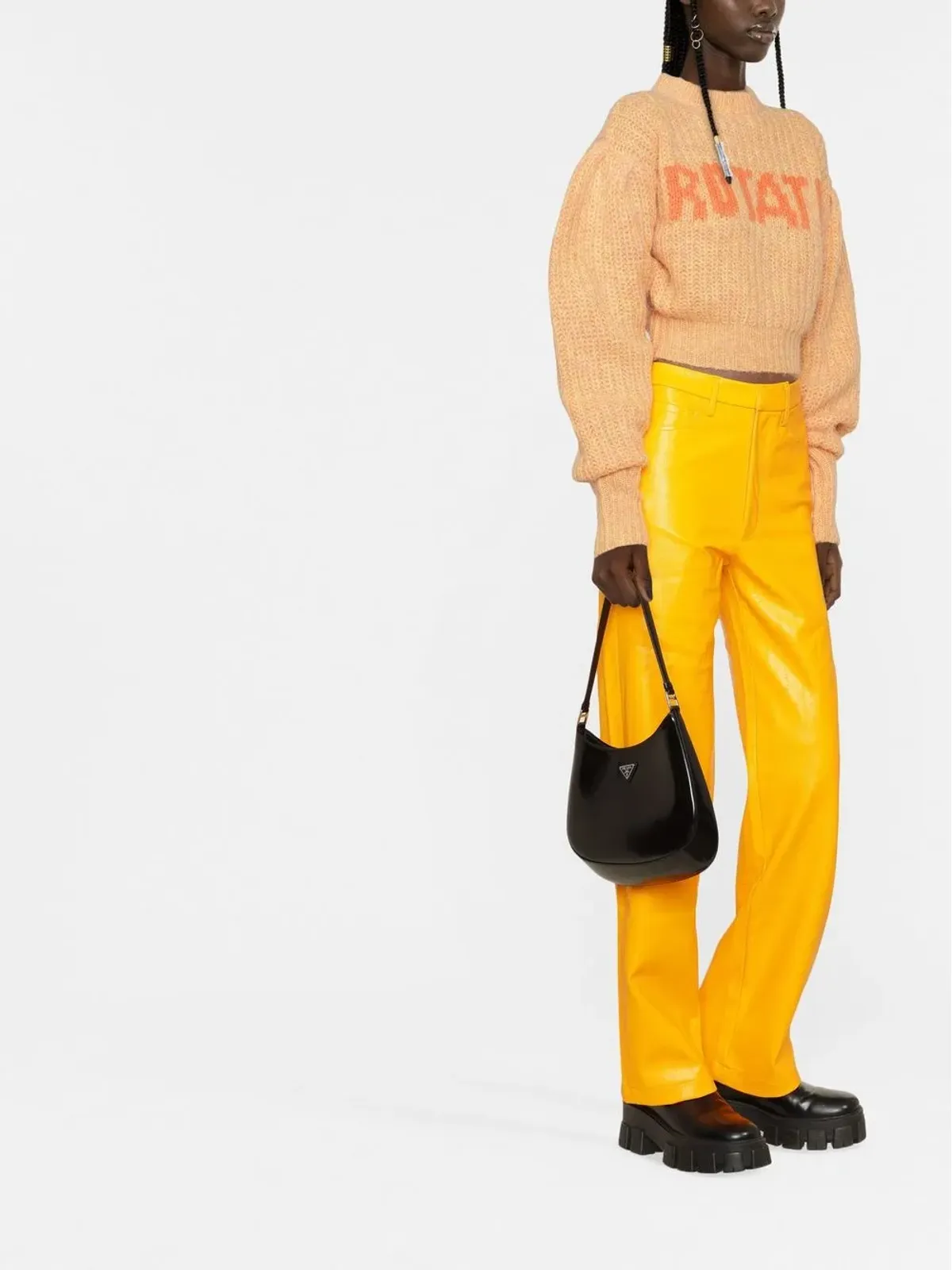 ROTATE BIRGER CHRISTENSEN ロゴプリント入り チャンクニットジャンパー - 画像3