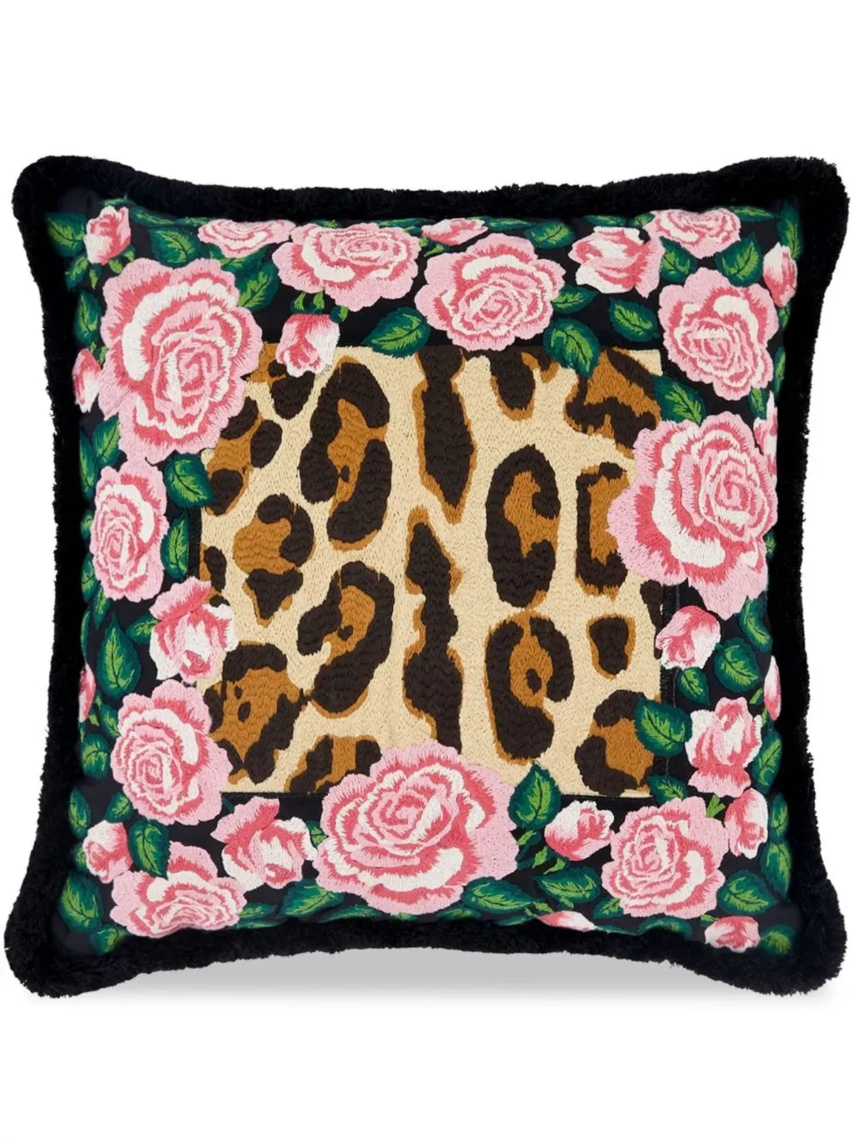 Dolce & Gabbana 刺繍混合プリント クッション - ピンク - 画像1